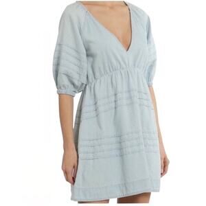 7 For All Mankind Denim Babydoll Open Back Dress NWT